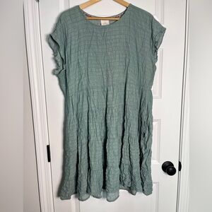 Knox Rose Women's Boho Dress XL Thigh Length Short Sleeve Pockets Cottage Core